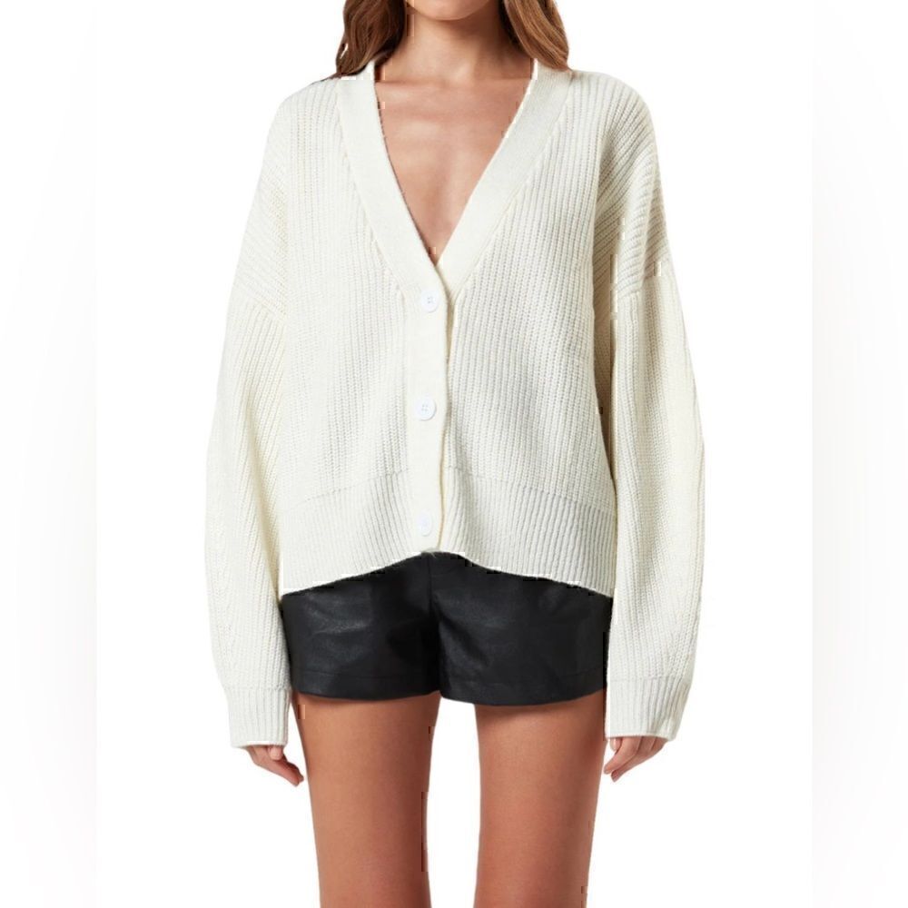 NWT Anthro Henry Womens Wool Blend Oversized Button-Down Cardigan Sweater size 6